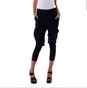 Alice + Olivia Button Cuff Olive Green Zen Cropped Pants